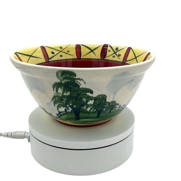 Gail Pittman Natchez Trace VTG Discontinued 9-inch Mixing Bowl Trees Fences - Picture 3 of 6